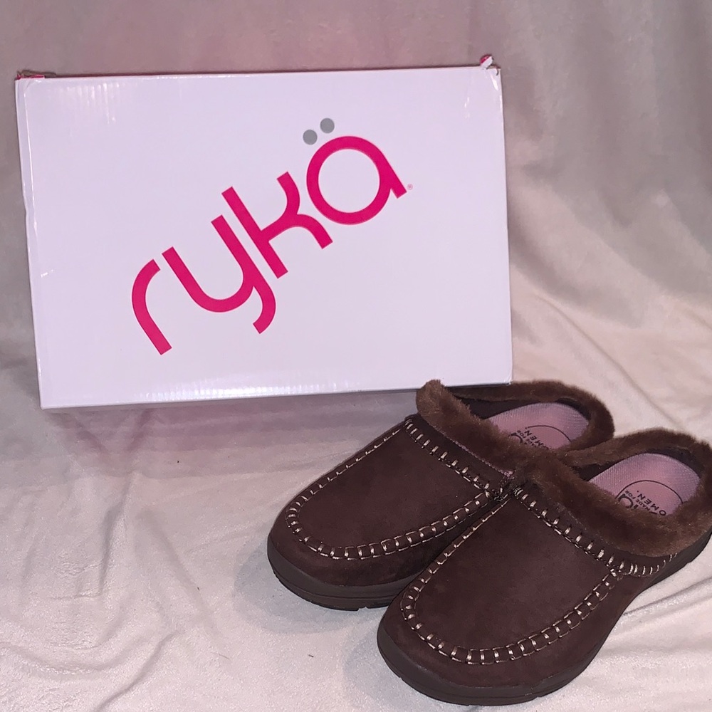 Ryka Ariana Cozy Lined Winter Clogs in Chicory Brown